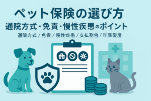 ペット保険|通院の支払方式・免責・慢性疾患の条件に要注意