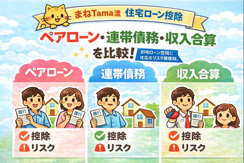 ペアローン・連帯債務・収入合算の違い — 住宅ローン控除と家計リスクの見取り図