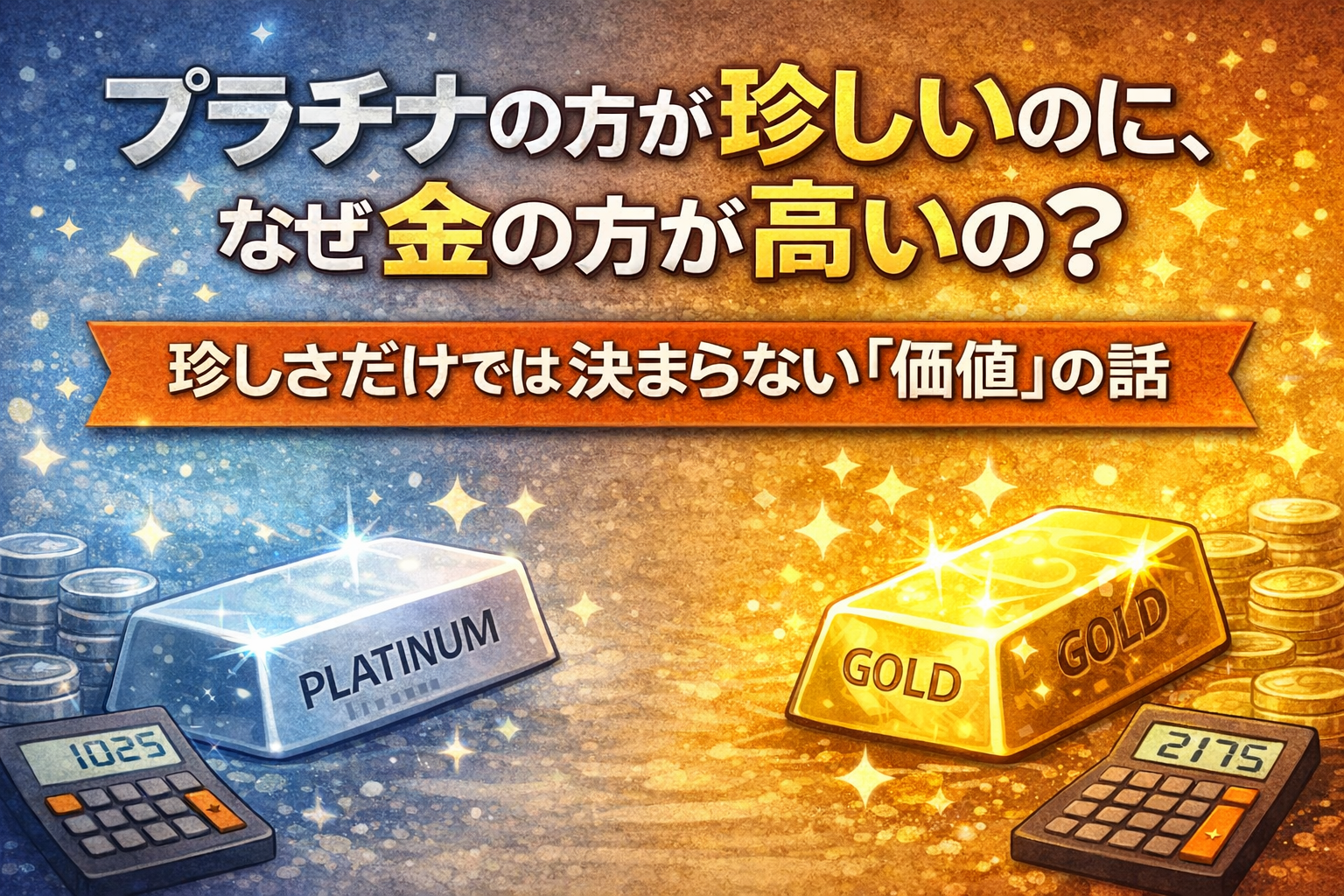 プラチナの方が珍しいのに、なぜ金の方が高いの？──希少性だけでは決まらない“価値”の話